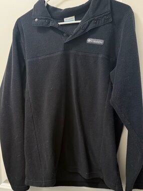 Columbia Black Snap-Neck Fleece Pullover